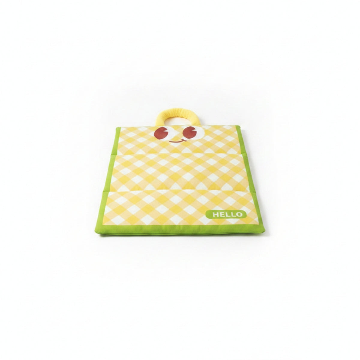 Checkered Waterproof Pet Mat Handle Loop Cushioned Resting Pad