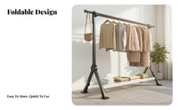Foldable Clothes Dehumidifying Rack Space-Saving Portable Clothes Dehumidifying Stand Indoor & Outdoor Use Freestanding Laundry Rack