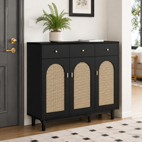 Black Wood Chest of Drawers, Timeless Design Drawers for Clothes Storage, Bedroom Furniture with Shelves