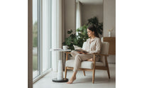 Side Table with Pedestal Base Sculptural Pedestal Side Table Minimalist Furniture for Living Room, Reading Corner, Lounge
