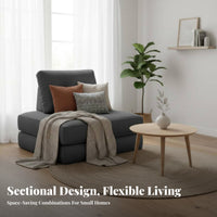 Nordic Aesthetic Modular Block Sofa Small Space Solution Upholstered Pillowy Couch Creamy Aesthetic Living Room Furniture Configurable Layouts for Apartment Dwellers, Young Adults, Interior Designers, Lounge Area