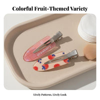 No-Wrinkle Hair Barrette Cute Design Wrinkle Less Hair Barrette Snap Barrette Colorful Designs Secure Hold for Women