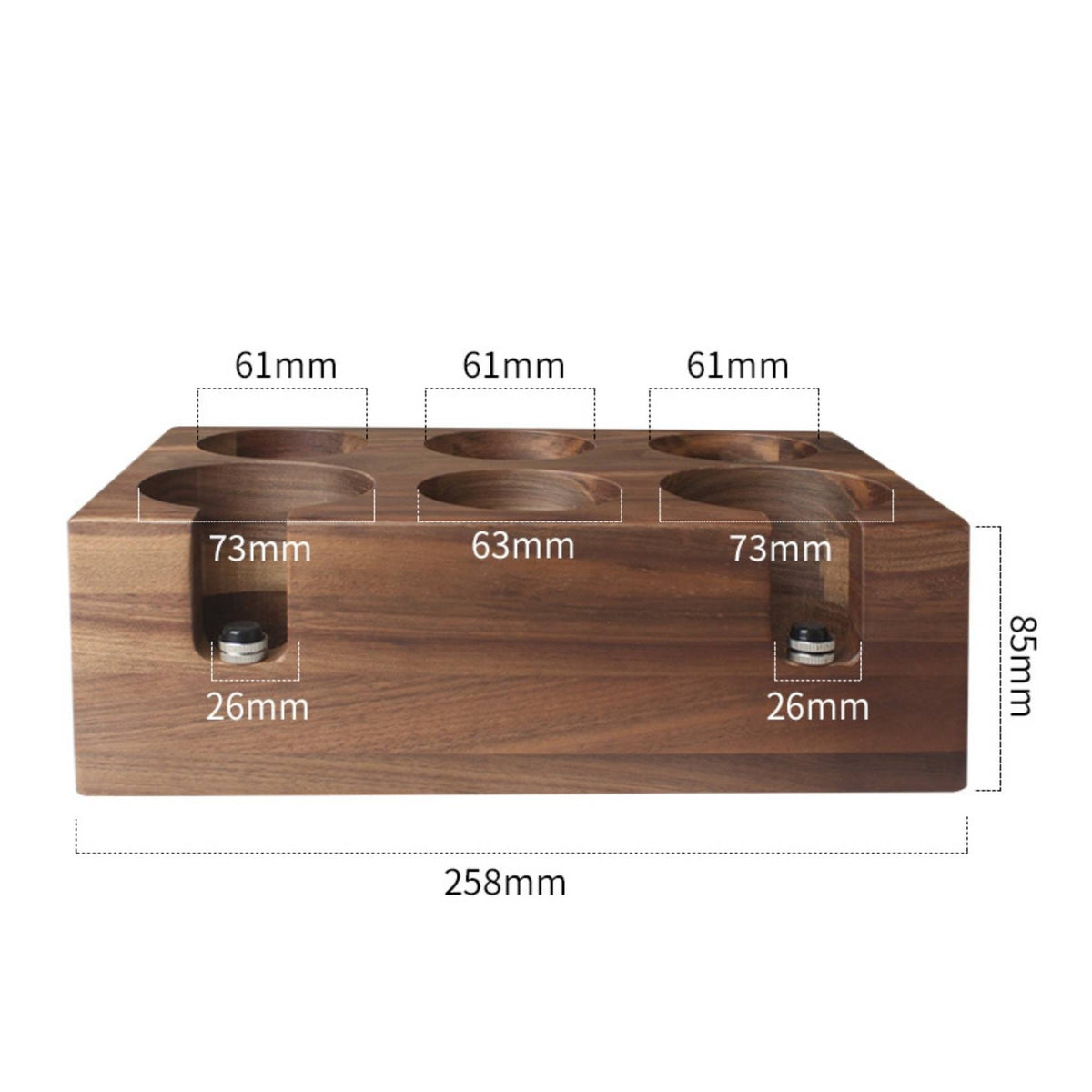 Solid Wood Portafilter Tamping Stand Multi-Size Compatible Espresso Tamping Station Adjustable Height Wooden Coffee Tamper Holder Non-Slip Base for Baristas, Office Pantry