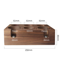 Solid Wood Portafilter Tamping Stand Multi-Size Compatible Espresso Tamping Station Adjustable Height Wooden Coffee Tamper Holder Non-Slip Base for Baristas, Office Pantry
