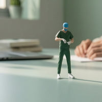 Doctor Figurine Hand-Painted Doctor Figure Resin Human Model for Diorama, Close-up Photography