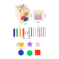 Educational-Style-Style Wooden Shape Sorter Cube Color-Coded Shape Sorting Cube Educational Wooden Toy Box Developmental for Preschoolers