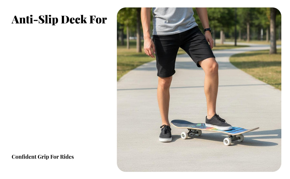 Maple Wood Board Aluminum Axles Shortboard Board 8 Ply Maple Deck PU Wheels Ride Board Wear-Resistant for Children
