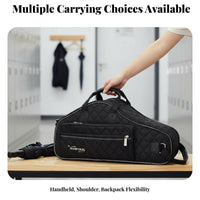 Shaped Alto Saxophfirst Container Backpack Design Soft Saxophfirst Container Padded Interior Instrument Gig Bag for Saxophonists, Musicians, Transit