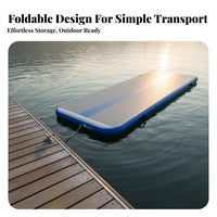 Foldable Inflatable Fishing Platform High Buoyancy Inflatable Floating Dock Heavy-Duty PVC Material Drop-Stitch Floating Platform Anti-Slip Surface for Anglers, Boaters, Boating, Lake, Swimming