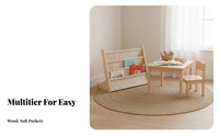 Kids book display and Bin Organizer Anti-Tipping Design fabric book display with Bins