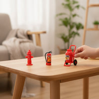 3 Pieces Realistic Miniature Fire Fighting Set Molded Dollhouse Fire Suppression Device Sturdy Dollhouse Accessory Sturdy for Collectors
