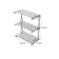 Foldable Camping Shelf No Assembly Required 3 Tier Folding Shelf High Load Capacity 3-Tier Desktop Rack for Campers, Picnic, Barbecue