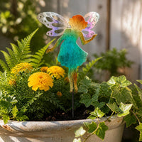 Vintage Iron Butterfly Angel Garden Stake for Yard and Balcony Decor