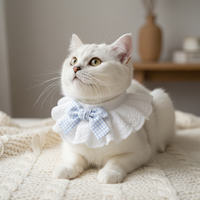 Pet Cat Dog Cotton Lace Bow Scarf Collar Bib for Small Pets