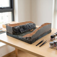 Terrain Model Kit Textured Model Diorama Scenery Material Pack Rugged Miniature Bases for Tabletop Displays