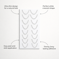 Nail Decals for French Manicure with Self Backing Moon Strips, Hollow for Technicians Decoration