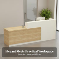 Modern Reception Desk Sturdy Reception Counter Retail Checkout Table Scratch-resistant Engineered Wood Suitable for Offices Retail Stores Medical Centers Salons