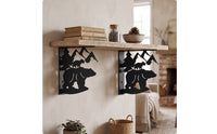 Decorative Wall-Mounted Shelf Brackets 90-Degree Metal Brackets with Cutout Design Heavy Duty Hardware Industrial for Entryway