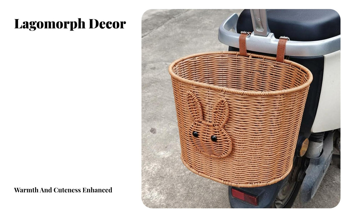 Wickerand design Woven Bike Basket with Straps Universal Fit Woven cycle Basket with Lid Multi-Functional Front basket long-lasting for electric scooter journeyrs, Commuters, Bicycling, Commuting, Leisure journeys, urban journey