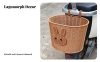 Wickerand design Woven Bike Basket with Straps Universal Fit Woven cycle Basket with Lid Multi-Functional Front basket long-lasting for electric scooter journeyrs, Commuters, Bicycling, Commuting, Leisure journeys, urban journey