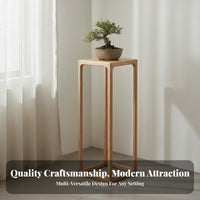 Minimalist Aesthetic Solid Ash Wood Flower Stand Mortise and Tenon Joinery Wooden Plant Stand Sturdy Bonsai Display Table Versatile for Living Room, Entryway, Office