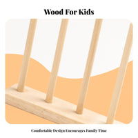 Solid Wood Construction 5 Post Stacking Game Improves Fine Movement Skills Wooden Geometric Stacker Hand-Eye Coordination for Preschoolers