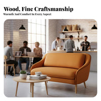 Upholstered Cafe Chair and Table Group Comfortable Curved Rear Armchair Modern Design Minimalist Design for Reception Area