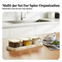 Transparent Design Seasoning Box Set Dust-Proof Seasoning Jar Set Easy to Clean for Chefs, Party Hosts, Pantry, Restaurant Kitchens