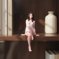 Realistic Intricate Painted Female Miniature Handmade Sitting Woman Figurine Miniature Scene Supply for Hobbyists, Display Collections