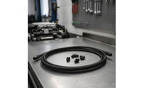 6AN Gearbox Cooler Line Kit Braided Gearbox Cooler Line with Fittings Flexible Black Anodized for Mechanics, Car Builders, Engine Bay