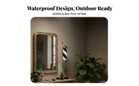 Haircut Pole Lamp Waterproof Illuminated Haircut Pole Rotating Salon Lamp Electroplated Finish Wall Mounted Rotating Sign Energy