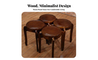Stackable Backless Round-Top Stool Space-Saving Four-Legged Round Stool Sturdy Construction Household Furniture Minimalist Design for Restaurant Owners, Families, Homeowners, Dining Room, Kitchen, Home Office