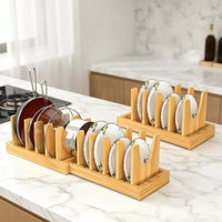 Plate and Lid Organizer Space-Saving Dish Rack with Divider Panels Upright