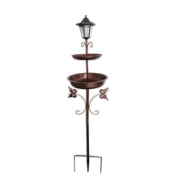 Wrought Iron Bird Feeder Metal Bird Bath Garden Decoration Outdoor Solar Craft