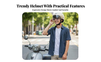 Motorcycle Half Helmet CCC Certified Open Face Helmet Lightweight Guarding Headwear for Motorcyclists, Adults, City Commuting, Daily Travel