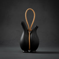 Modern Handle Vase Creative Ornament Double Vase with Handle Flower Holder for Living Room, Lodging Establishment, Model Home