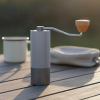 Manual Coffee Grinder Lightweight Hand Burr Grinder Hand Crank Coffee Mill All-Metal Frame Kitchen Gadget Double Bearing System