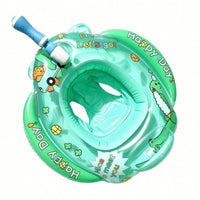 Seated Swim Float with Seat Backrest Baby Swim Seat Raised Front Cushion Baby Swimming Buoyant Device Cartoon-Style