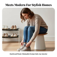 multi-functional hardwood Wood Slat Bench Minimalist Design Backless Seat long-lasting and Sturdy Long Stool Non-Slip Footpads for residents, Interior Designers, Shop Owners, Entryway, Fitting Room, Hallway, Bedroom