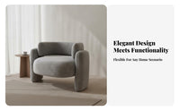 Nordic Design Single Sofa Chair Comfortable Lazy Sofa Chair Soft Upholstery Modern Rounded Armchair Long-Lasting Wood Frame for Interior Decorators, Apartment Dwellers, Living Room, Bedroom, Reception Area, Beauty Salon