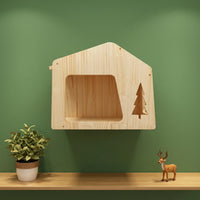 Climbing Shelves with Perch Stairs and Enclosed Nest, Solid Wood Wall Mounted Climbing Shelf for Indoor Cats, Large Fabric Shelves Indoor Set