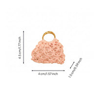 1:12 Scale Crocheted Doll Handbag Handmade Lace Crochet Tote Fine Workmanship Crochet Purse Handle