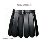 PU Leather Combatant Kilt Medieval Style Faux Leather Battle Skirt Halloween Costume Clothing