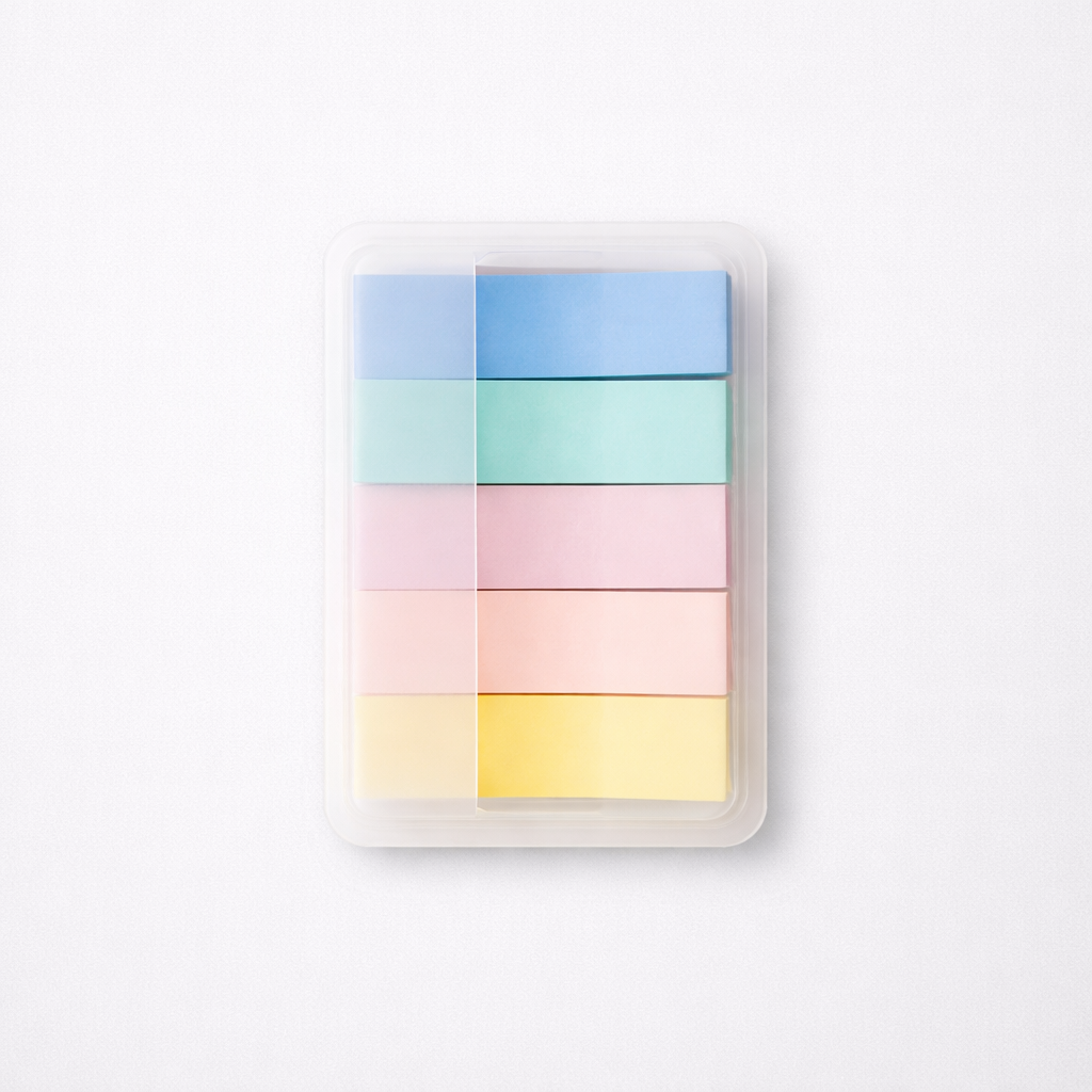 Colorful Index Tabs for Students, Fluorescent PET Sticky Bookmark for Studying, Repositionable Markers for Reading and Office, Pointed and Flags