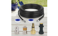 High Pressure Washer Hose with Nozzle Flexible Sewer Jetting Hose with Adapter Concentrated for Plumbers