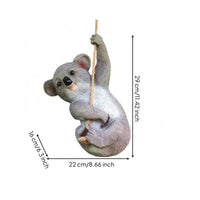 Resin Animal Ornament Log-Style Animal Hanging Ornament Outdoor Decoration Hand-Painted Holiday Decor Textured for Yard, Balcony