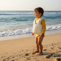 Inflation-Non-Inflation Kids Swim Vest Ruffle Sleeves Kids' Swim Vest Secure Fit for Beginners, Toddlers, Beach