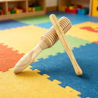 Ribbed Wooden Frog Croaker Natural Light Wood Frog Guiro Percussion Instrument Includes Striker