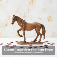Success Horse Decoration Good Fortune Token Gold Horse Statue Dynamic Pose Artistic Piece for Art Collectors, Desktop, Shelf