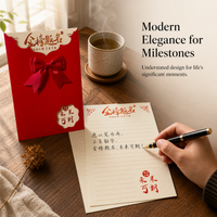 Chinese Style Inspirational Greeting Card Set with Envelope and Letter Paper for 18th Birthday